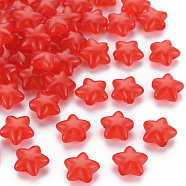 Transparent Acrylic Beads, Imitation Jelly, Star, Crimson, 10x10.5x6mm, Hole: 1.6mm, about 1690pcs/500g(MACR-S373-26E-04)