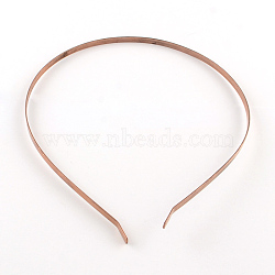 Hair Accessories Iron Hair Band Findings, Red Bronze Color, 120~125mm(OHAR-Q042-008C-01)