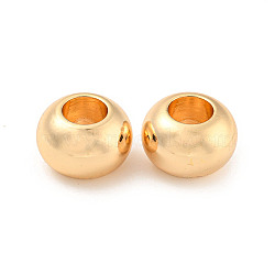 Brass Beads, Large Hole Beads, Rondelle, Real 18K Gold Plated, 19.5x13mm, Hole: 9mm(KK-P255-06G)