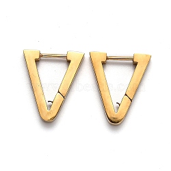 304 Stainless Steel Triangle Huggie Hoop Earrings, Golden, 18x15x3mm, Pin: 1mm(STAS-J033-02D-G)