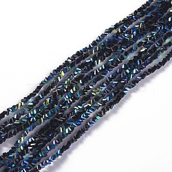 Electroplate Glass Beads Strands, AB Color Plated, Triangle, Black, 2.2~3x3~4.7x2~3mm, Hole: 0.7mm, about 171~181pcs/strand, 12.4 inch~14.84 inch(31.5~37.7cm)(EGLA-E057-01A-04)