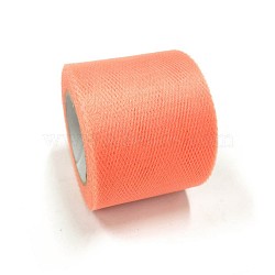 Deco Mesh Ribbons, Tulle Fabric, Tulle Roll Spool Fabric For Skirt Making, Tomato, 2 inch(5cm), about 25yards/roll(22.86m/roll)(OCOR-P010-C-C48)