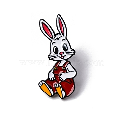 Rabbit Enamel Pins, Alloy Brooches for Backpack Clothes, Red, 35x17mm(JEWB-D300-02EB-02)