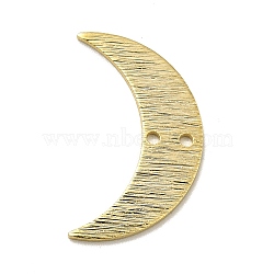 Brass Connector Charms, Moon Links, Long-Lasting Plated, Cadmium Free & Lead Free, Real 24K Gold Plated, 21.5x12.5x0.8mm, Hole: 1.2mm(X-KK-H435-13G)
