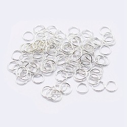 925 Sterling Silver Open Jump Rings, Round Rings, Silver, 19 Gauge, 7x0.9mm, Inner Diameter: 5mm, about 80pcs/10g(STER-F036-02S-0.9x7mm)