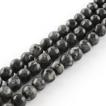 Natural Labradorite Round Bead Strands, 6mm, Hole: 1mm, about 62pcs/strand, 15.7 inch
