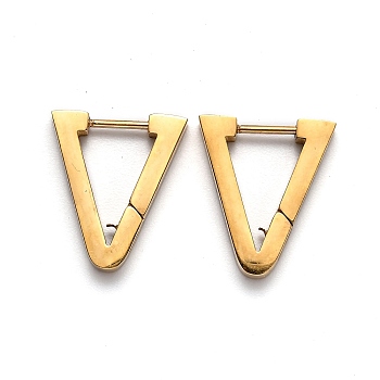 304 Stainless Steel Triangle Huggie Hoop Earrings, Golden, 18x15x3mm, Pin: 1mm