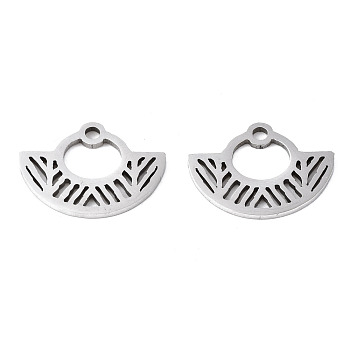 201 Stainless Steel Charms, Laser Cut, Canoe, Stainless Steel Color, 11x15x1mm, Hole: 1.4mm