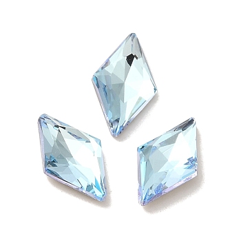Glass Rhinestone Cabochons, Point Back & Back Plated, Faceted, Rhombus, Light Amethyst, 10x6x2.5mm