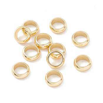 201 Stainless Steel Spacer Beads, Flat Round/Ring, Real 18K Gold Plated, 7x2.5mm, Hole: 5mm