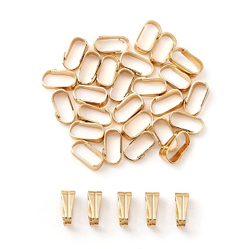 304 Stainless Steel Snap On Bails, Real 18K Gold Plated, 6x3x2.2mm, Inner Diameter: 5.5x2.5mm