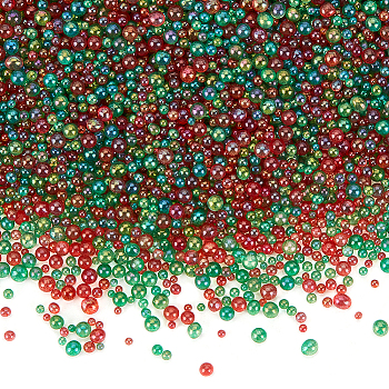200G Glass Beads, Bubble Beads, Round, No Hole, Red, 2~3mm