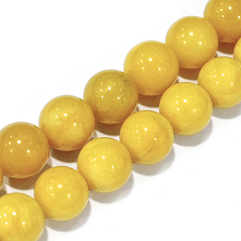 Natural Jade Round Bead Strands, 10mm, Hole: 1mm, about 40pcs/strand, 15.7 inch