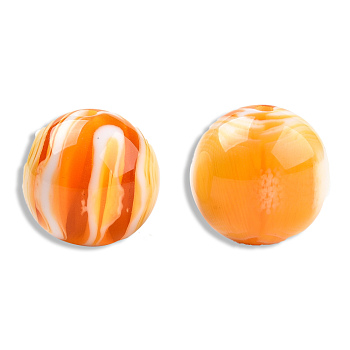 Resin Beads, Imitation Gemstone, Round, Orange, 19mm, Hole: 2~2.4mm