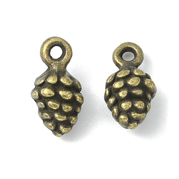 Tibetan Style Pendants, Cadmium Free & Nickel Free & Lead Free, Antique Bronze Color, Pine Cone, 13x7x5.5mm, Hole: 2mm