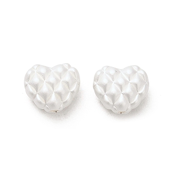 Matte Alloy Beads, Heart, Matte Silver Color, 8.5x10x6mm, Hole: 1.6mm