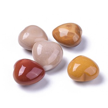 Natural Mookaite Heart Love Stone, Pocket Palm Stone for Reiki Balancing, 20x20x13~13.5mm