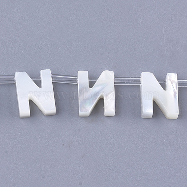 Creamy White Alphabet Other Sea Shell Beads