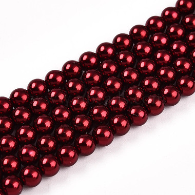 Baking Paint Pearlized Glass Pearl Bead Strands(HY-N002-4mm-A13)-2