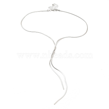Brass Flat Snake Chains Lariat Necklaces(NJEW-P289-10P)-2