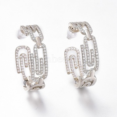 Clear Ring Brass Stud Earrings