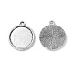 Supports de pendentif de cabochon rond plat d'argent antique de style tibétain(TIBEP-M022-29AS)-2