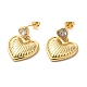 Heart Brass with Cubic Zirconia Heart Dangle Stud Earrings(EJEW-G382-26G)-1