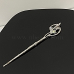 Moonstone Hair Sticks, Alloy Hair Accessories for Women Girls, Platinum, 170mm(PW-WG53006-01)