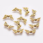 Tibetan Style Alloy Beads, Wing, Cadmium Free & Lead Free, Antique Golden, 9x19x3mm, Hole: 2mm(TIBEB-1127-AG-LF)