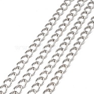 Iron Cuban Link Chains, Chunky Chains, Unwelded, with Spool, Oval, Platinum, 14x10x2.1mm, about 82.02 Feet(25m)/roll(CH-R013-14x10mm-P)