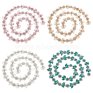 WADORN 1.8M 4 Colors Iron Rhinestone Strass Chains, Rhinestone Cup Chain, Costume Accessories, Horse Eye, Mixed Color, 6~23x8mm, about 1.48 Feet(0.45m)/color(CH-WR0001-04)