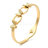 Adjustable Butterfly Torque Bangles, Vacuum Plating 304 Stainless Steel Bangles for Women, Golden, Inner Diameter: 1-7/8x2-3/8 inch(4.7x5.9cm)(BJEW-F474-25G)