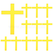 Acrylic Mirror Cake Toppers, Cake Insert Cards, for Cake Decoration, Cross, Gold, 100x70x1mm(FIND-WH0152-206A)