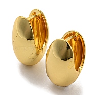 Egg Hoop Earrings, Brass Jewelry for Women, Cadmium Free & Lead Free, Real 18K Gold Plated, 20.5x12mm(EJEW-G355-10G)