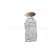 Rectangle Miniature Glass Empty Bottle Ornaments, Mushroom Shaped Wood Stopper, Micro Landscape Garden Dollhouse Accessories, Photography Props Decorations, White, 20x43mm(BOTT-PW0006-09)