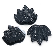 Natural Black Agate Autumn Maple Leaf Pendants, Leaf Charms, 43x47~53x7mm, Hole: 2mm(PW-WG36930-07)