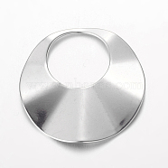 Flat Round 201 Stainless Steel Pendants, Stainless Steel Color, 25x1.5mm, Hole: 12mm(STAS-O082-09)