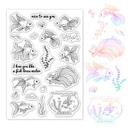 PVC Plastic Stamps, for DIY Scrapbooking, Photo Album Decorative, Cards Making, Stamp Sheets, Fish Pattern, 16x11x0.3cm(DIY-WH0167-56-239)