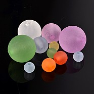 Transparent Acrylic Beads, Frosted, Dyed, Round, Mixed Color, 3~16mm, Hole: 2mm(FACR-MSMC001-04)