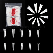 ABS Plastic Seamless Stiletto False Nail Tips, Practice Manicure Nail Art Tool, Creamy White, 29~42x6~12mm, 500pcs/bag(MRMJ-T067-11B)