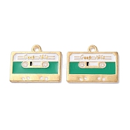 Alloy Enamel Pendants, Golden, Tape, 16x20.5x1mm, Hole: 1.8mm(ENAM-O001-11K-G)