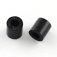 Melty Mini Beads Fuse Beads Refills, Tube, Black, 3~3.3x2.5~2.6mm, about 40000pcs/500g(DIY-R013-2.5mm-A46)