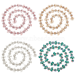 WADORN 1.8M 4 Colors Iron Rhinestone Strass Chains, Rhinestone Cup Chain, Costume Accessories, Horse Eye, Mixed Color, 6~23x8mm, about 1.48 Feet(0.45m)/color(CH-WR0001-04)