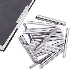 30Pcs 430 Stainless Steel Notebook Edge Clips, Stainless Steel Color, 50x5x4mm(STAS-FH0005-59P)