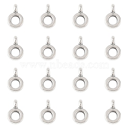 50Pcs Tibetan Style Hangers, Bail Beads, Rondelle, Antique Silver, 6.5x2mm, Hole: 2mm, Inner Diameter: 3mm(TIBE-YW00001-73)