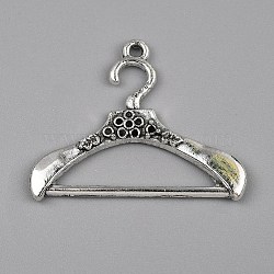 Tibetan Style Alloy Pendants, Hanger Charm, Antique Silver, 30.5x38x3mm, Hole: 1.8mm(FIND-WH0032-27AS)