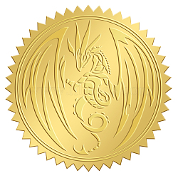 Self Adhesive Gold Foil Embossed Stickers, Medal Decoration Sticker, Dragon Pattern, 5x5cm(DIY-WH0211-155)