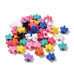 Spray Painted Alloy Beads, Starfish, Mixed Color, 10.8x10.2x5.5mm, Hole: 2mm(PALLOY-K001-13)