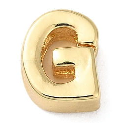 Rack Plating Brass Slide Charms, Cadmium Free & Lead Free, Real 18K Gold Plated, Letter, Letter G, 7.5x6x3mm, Hole: 1mm and 1.4mm(KK-M254-15G-G)
