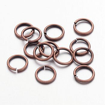 Open Jump Rings Brass Jump Rings, Red Copper, 8x1mm, 18 Gauge, Inner Diameter: 6mm, about 4300pcs/500g